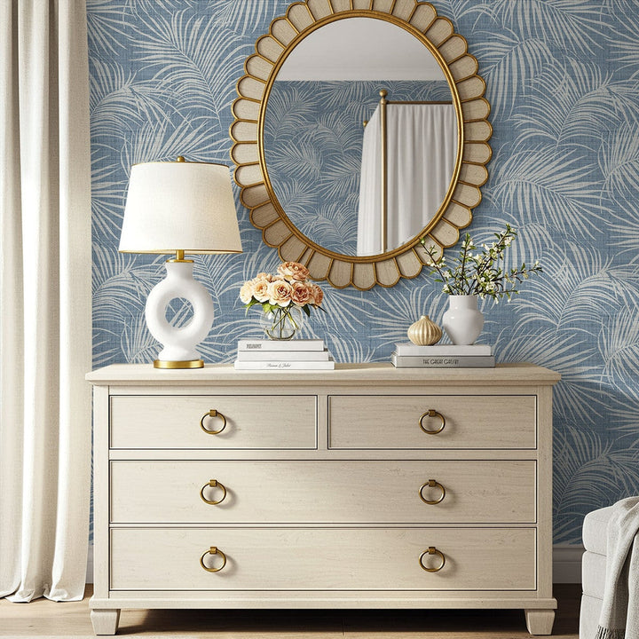 Jiva Nile Blue AG60902 by Seabrook Designs Designer Wallpaper