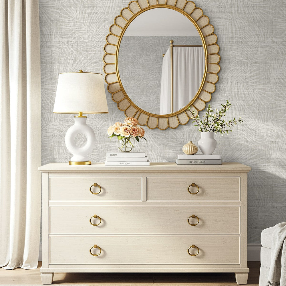 Jiva Gray Mist AG60908 by Seabrook Designs Designer Wallpaper