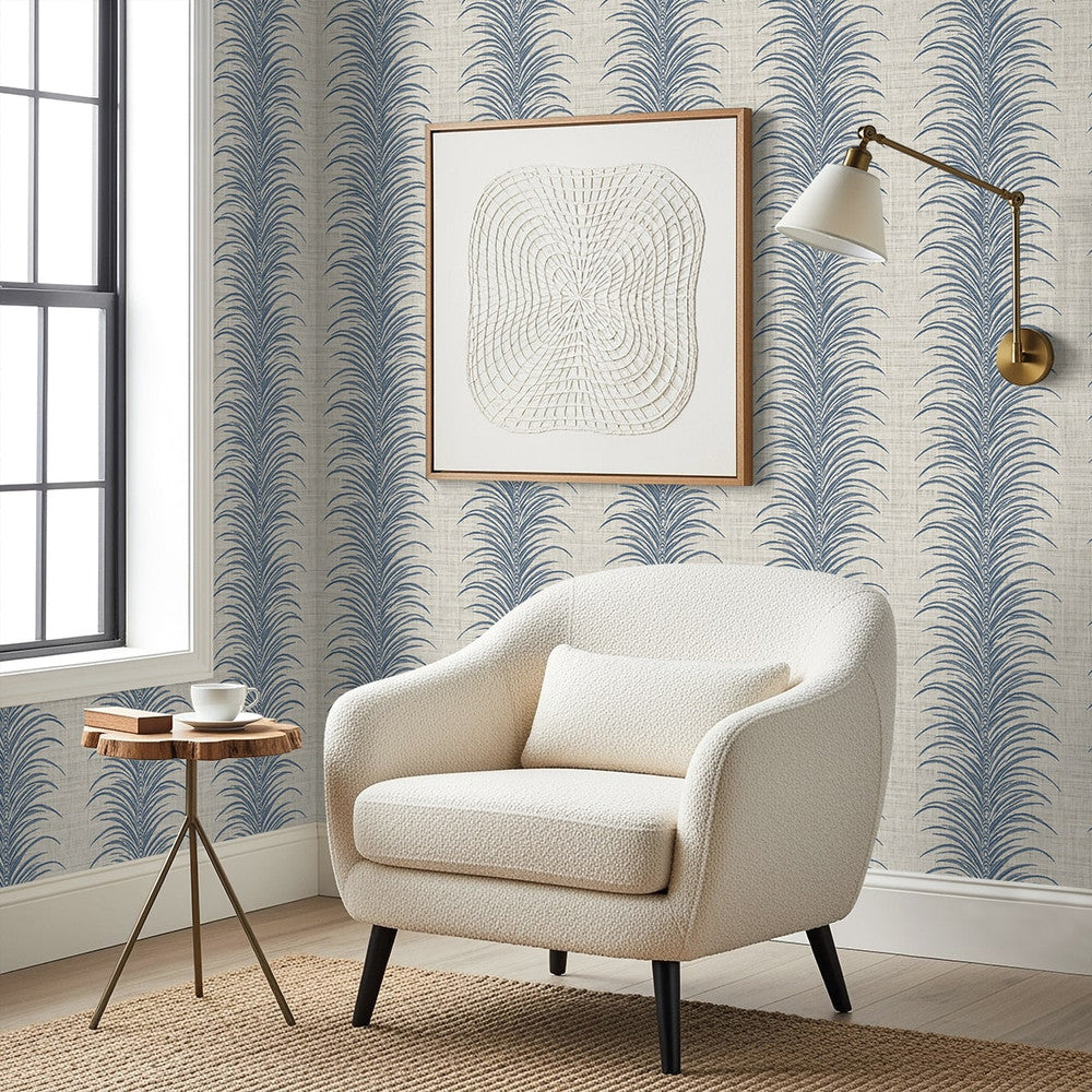 Aruna Navy Blue AG61102 by Seabrook Designs Designer Wallpaper