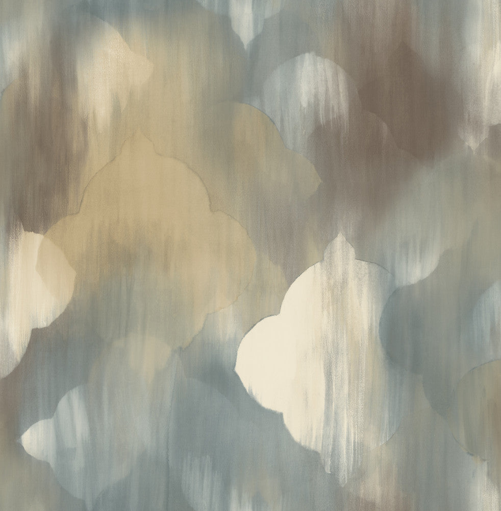 Rainbow Clover Metallic Gold, Greige, & Brown AH40300 by Pelican Prints Designer Wallpaper