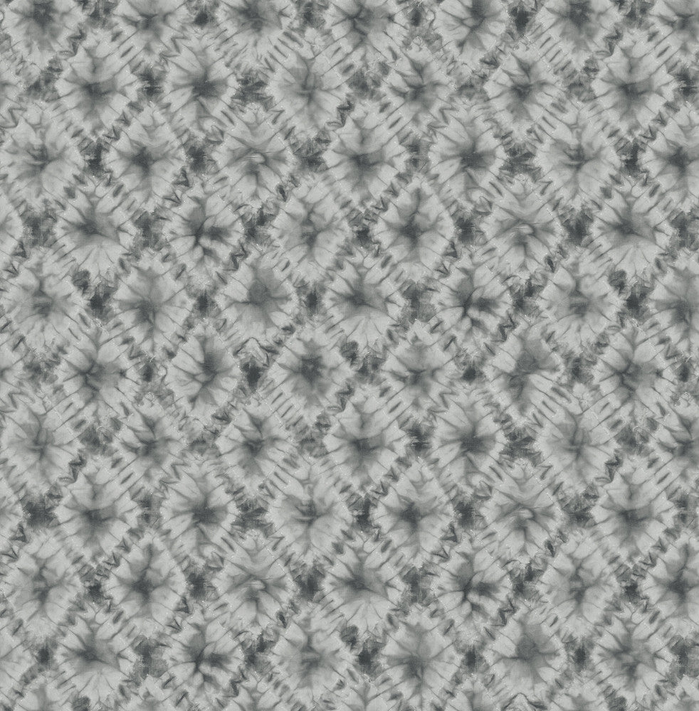 Shibori Geo Metallic Silver & Charcoal AH40600 by Pelican Prints Designer Wallpaper