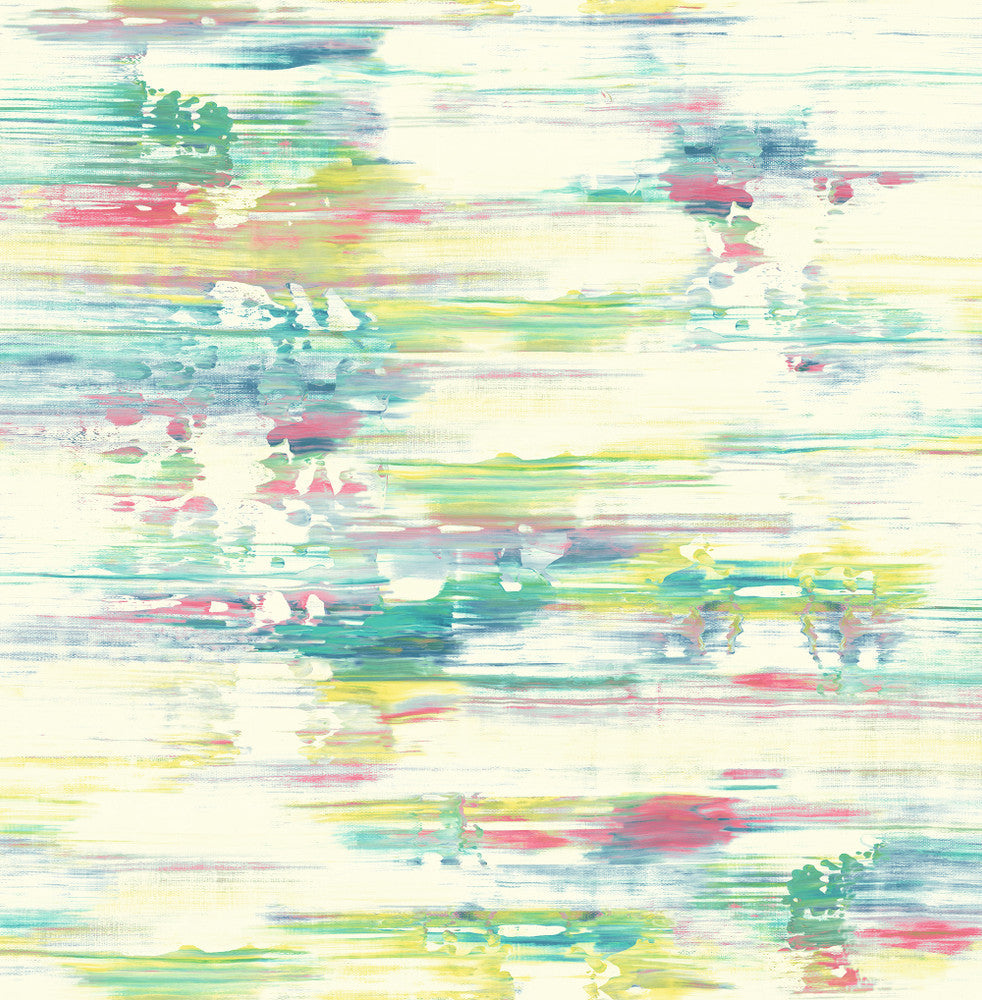 Spatula Stripes Lime Green, Teal, & Hot Pink AH41101 by Pelican Prints Designer Wallpaper