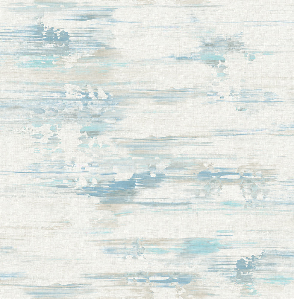 Spatula Stripes Sky Blue, Silver, & Off-White AH41102 by Pelican Prints Designer Wallpaper