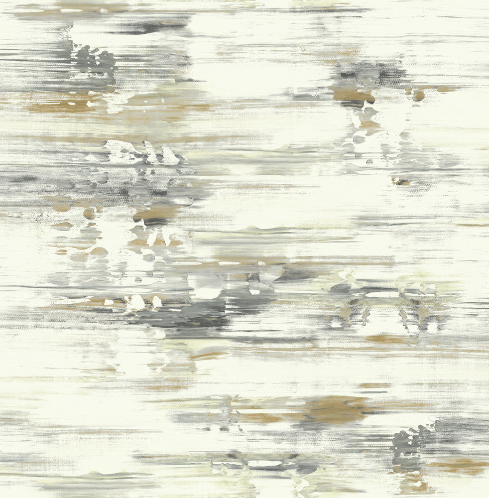 Spatula Stripes Gold, Gray, & Off-White AH41105 by Pelican Prints Designer Wallpaper
