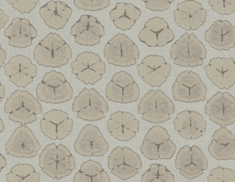 Shibori Blossoms Metallic Champagne & Gray AH41300 by Pelican Prints Designer Wallpaper