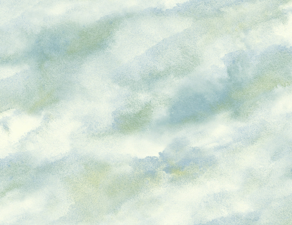 Cloudy Diagonal Faux Metallic Pearl, Mint Green, & Powder Blue AH41402 by Pelican Prints Designer Wallpaper
