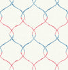 Pelican Prints Wallpaper Shibori Lattice Royal Blue, Ruby, & Metallic Pearl AH41611