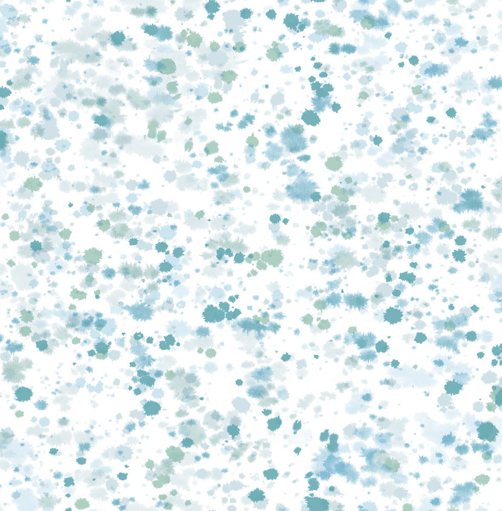 Splatter Metallic Ice Blue, Turquoise, & Mint Green AH41702 by Pelican Prints Designer Wallpaper