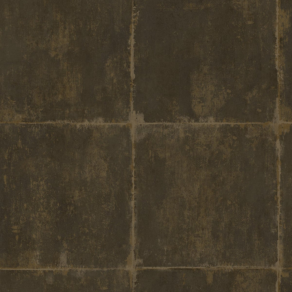 Great Wall Blocks Metallic Mocha and Gold AI42104 by Seabrook Designs Designer Wallpaper