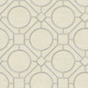 Seabrook Designs Wallpaper Silk Road Trellis Metallic Silver and Linen AI42403