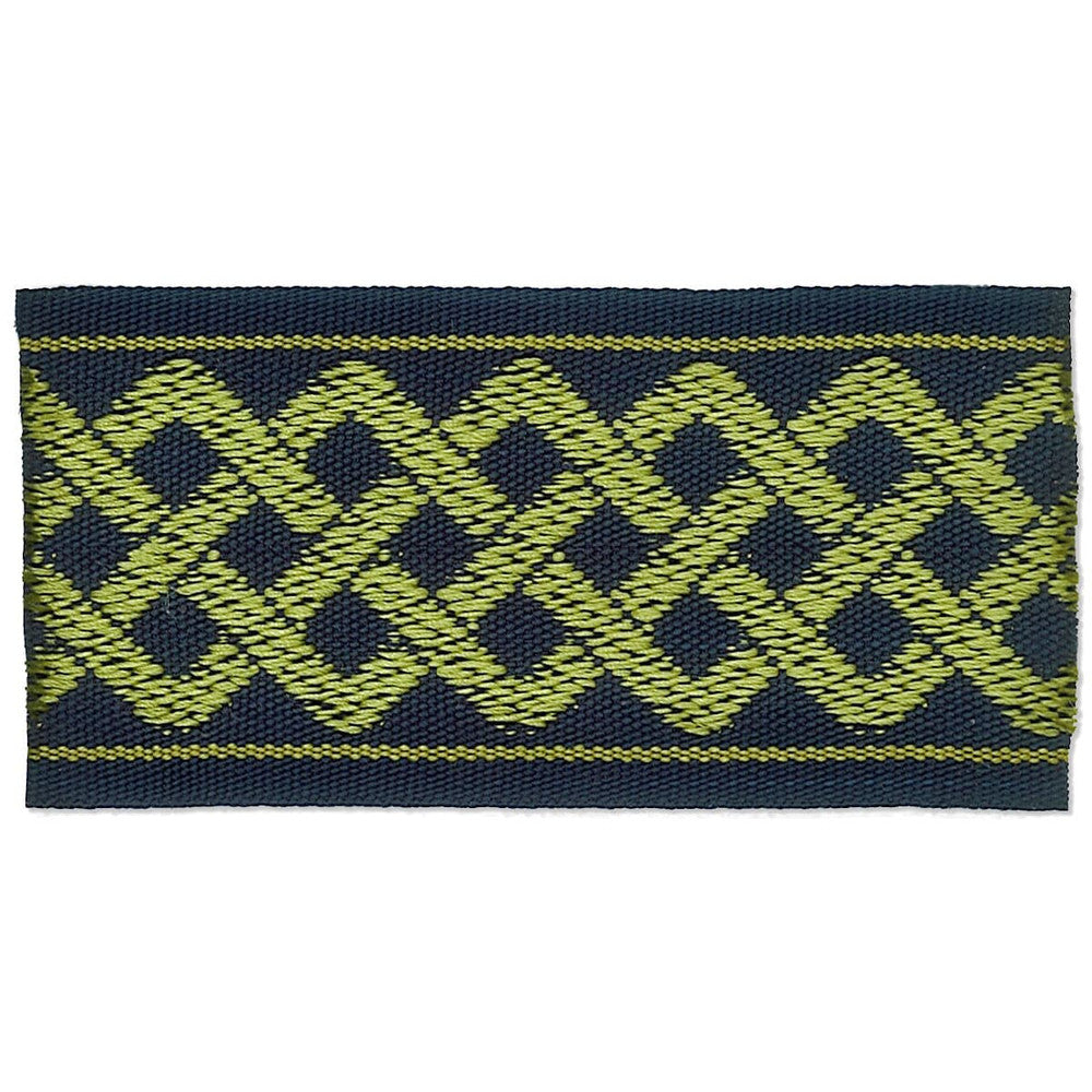Aiden 2 Ink by Stout Designer Trim HARMONY TRIM 58%POL 42%SVI CHINA </p><p>Repeat: 0 2 in - Swanky Fabrics -