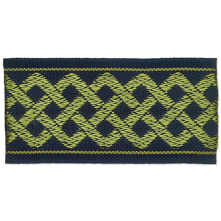 Aiden 2 Ink by Stout Designer Trim HARMONY TRIM 58%POL 42%SVI CHINA </p><p>Repeat: 0 2 in - Swanky Fabrics -