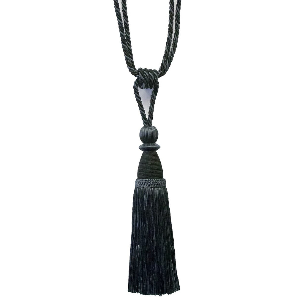 Alhambra 9 Ebony by Stout Designer Trim ART OF DESIGN TRIM-2 TASSEL FRINGE 85%SVI 15%COT CHINA Horizontal: 0.000 and Vertical: 0.000 12 in - Swanky Fabrics -