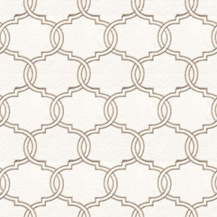 Align 3 Biscuit by Stout Designer Fabric COLOR MY WINDOW EMBROIDERY/SNOW 65%COT 35%POL CHINA Horizontal: 4.25 and Vertical: 5.75 52 in - Swanky Fabrics -