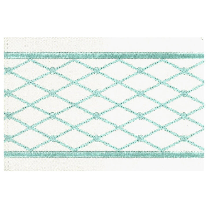 Aloof 7 Turquoise by Stout Designer Trim ILLUMINATION TRIM 100%COT 100%SVT INDIA </p><p>Repeat: 0 4 in - Swanky Fabrics -