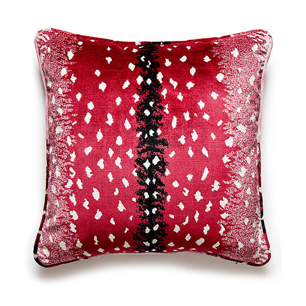 Antelope Pillow 22 X 22 - Raspberry ALBOHEPILL0006 by Scalamandre Designer Pillow