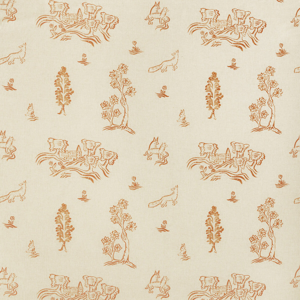 Friendly Folk Melon Orange by Kravet Couture Designer Fabric ANDREW MARTIN KIT KEMP VISCOSE - 82%;LINEN - 18% United Kingdom HEAVY Horizontal: 10.5 and Vertical: 10 54.5 - Swanky Fabrics -