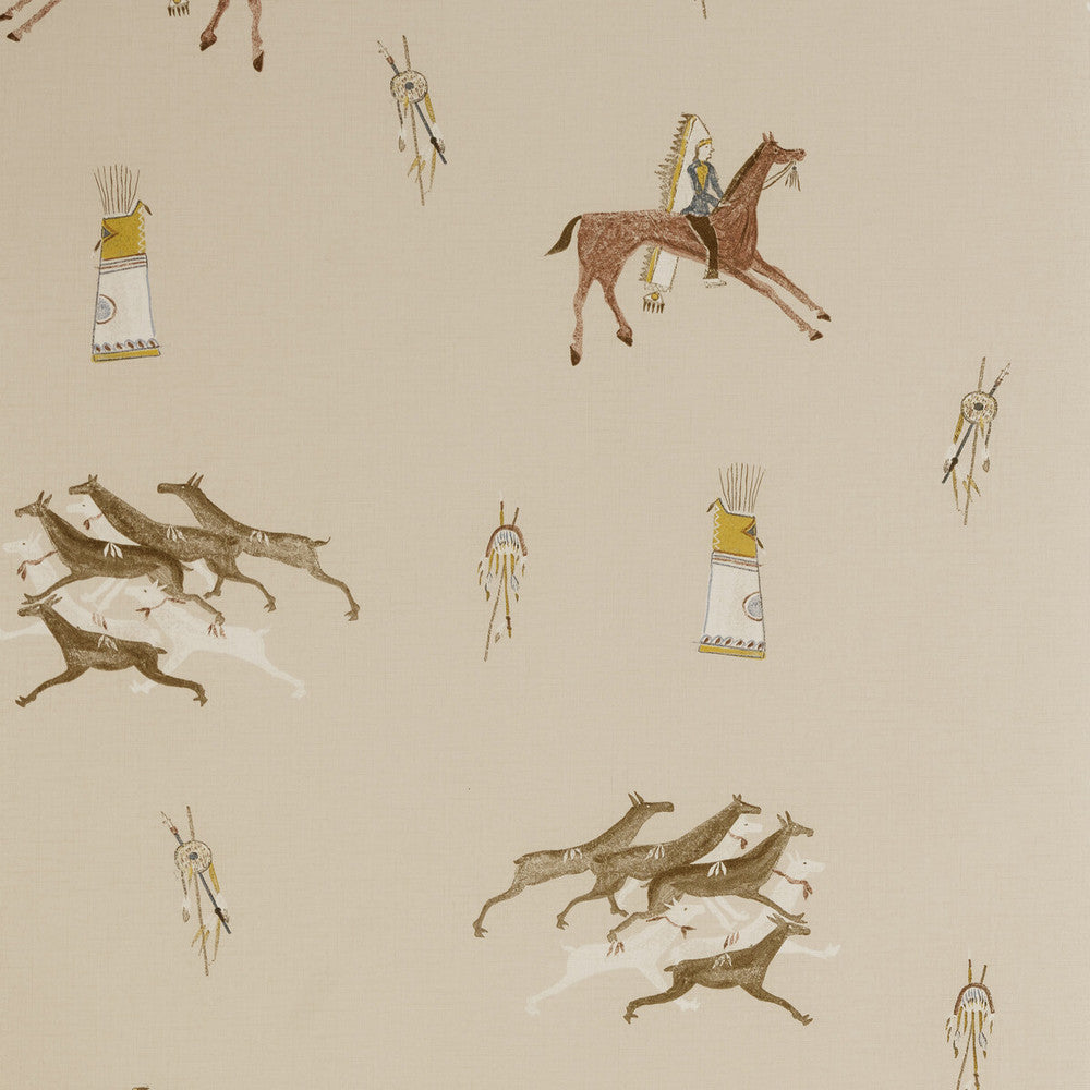 Apache Sienna by Kravet Couture Designer Wallcovering ANDREW MARTIN KIT KEMP WOOD PULP - 45%;BINDER - 20%;MINERAL FILLERS - 20%;POLYESTER - 15% United Kingdom - Horizontal: 8 and Vertical: 7 20.5 - Swanky Fabrics -