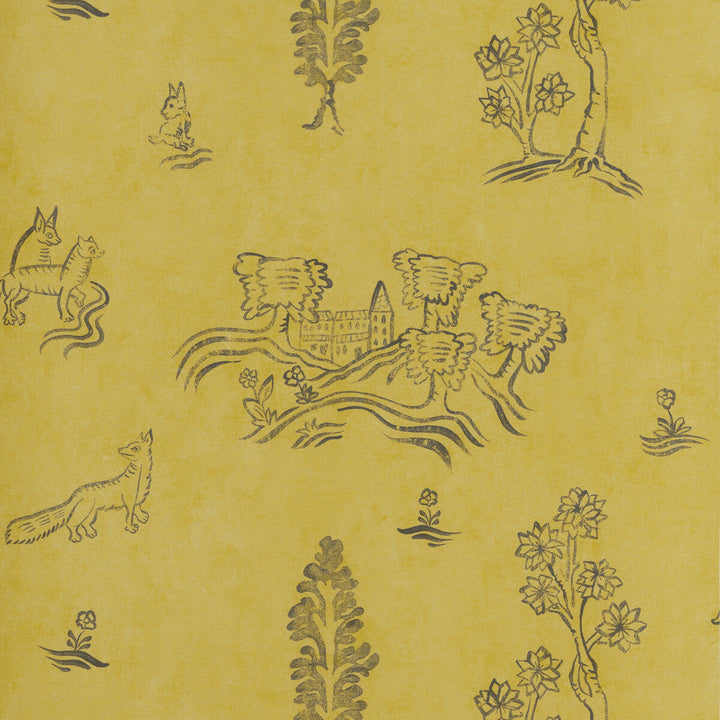 Wychwood Provencal Yellow by Kravet Couture Designer Wallcovering ANDREW MARTIN KIT KEMP WOOD PULP - 45%;BINDER - 20%;MINERAL FILLERS - 20%;POLYESTER - 15% United Kingdom - Horizontal: 8 and Vertical: 7 20.5 - Swanky Fabrics -