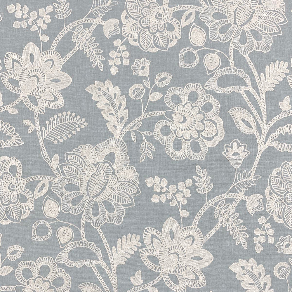 Annie Sky by Magnolia Designer Fabric - 62% Cotton 38% Viscose Emb: 100% Viscose India 50000 Horizontal: 25.50" and Vertical: 30.50" 52" - Swanky Fabrics -