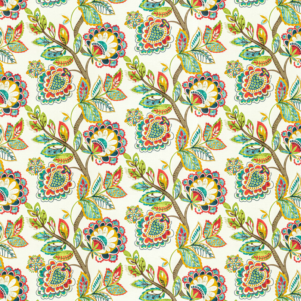 Antelope 1 Jewel by Stout Designer Fabric COMFORTABLE LIVING PETAL/PUNCH 100%COT INDIA Horizontal: 13.250 and Vertical: 13.250 54 in - Swanky Fabrics -