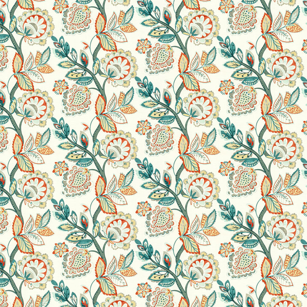 Antelope 2 Festival by Stout Designer Fabric COMFORTABLE LIVING GLACIER/LAGOON 100%COT INDIA Horizontal: 13.250 and Vertical: 13.250 54 in - Swanky Fabrics -