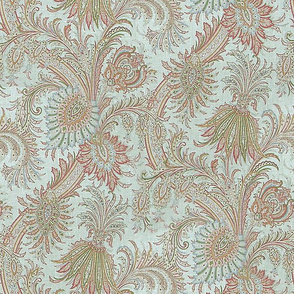 Amelie/Blue Multi 4016-003 by Old World Weavers Designer Fabric 100% LINEN ITALY LIGHT DUTY Horizontal: 25.5" and Vertical: 27.25" 55" - Swanky Fabrics -