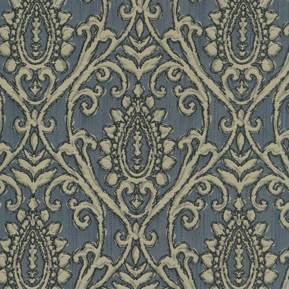 Aster 305 Lapis by ABBEYSHEA Designer Fabric 74% Polyester, 16% Cotton, 10% Rayon China 45,000 Double Rubs (Wyzenbeek) </p><p>Repeat: Horizontal: 9.1" (23.0 cm) Up the Roll and Vertical: 9.6" (24.3 cm) Across the Roll 55" (140 cm) - Swanky Fabrics -