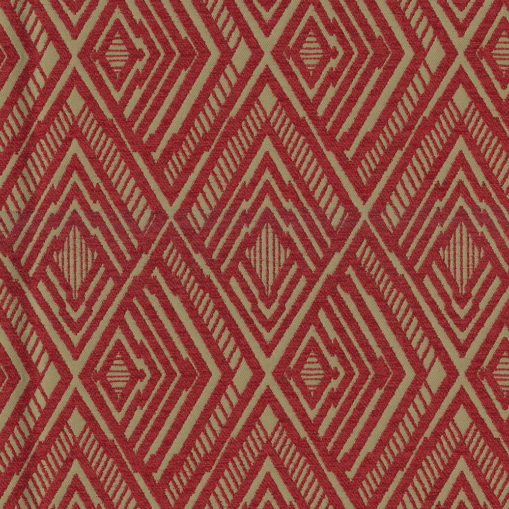 Escalate76 Chili by Endurepel Designer Fabric 100% Polyester China 75,000 Double Rubs (Wyzenbeek) </p><p>Repeat: Horizontal: 8.2" (21.0 cm) Up the Roll and Vertical: 9.8" (25.0 cm) Across the Roll 57" (144 cm) - Swanky Fabrics -