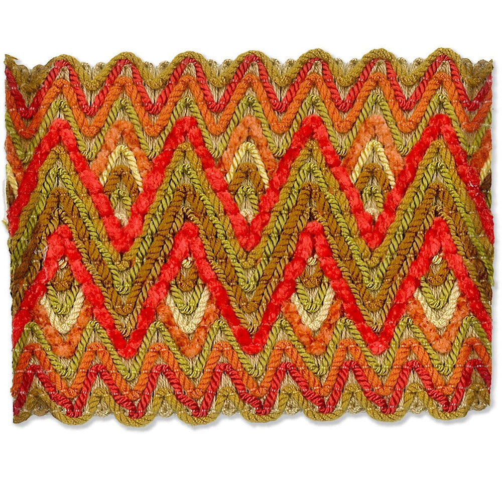 Asina 5 Sunset by Stout Designer Trim NEW WORLD TAPES & BORDERS 94%SVI 6%NYL CHINA </p><p>Repeat: 0 3.25 in - Swanky Fabrics -