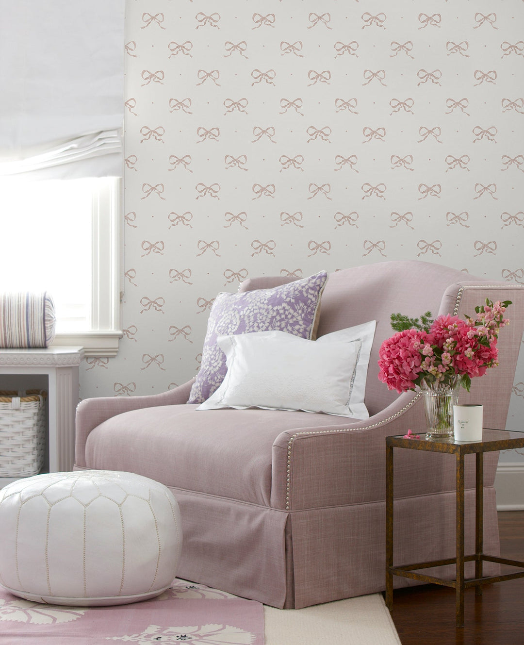 Emma Petal Large Bow Wallpaper by A-Street Prints Designer