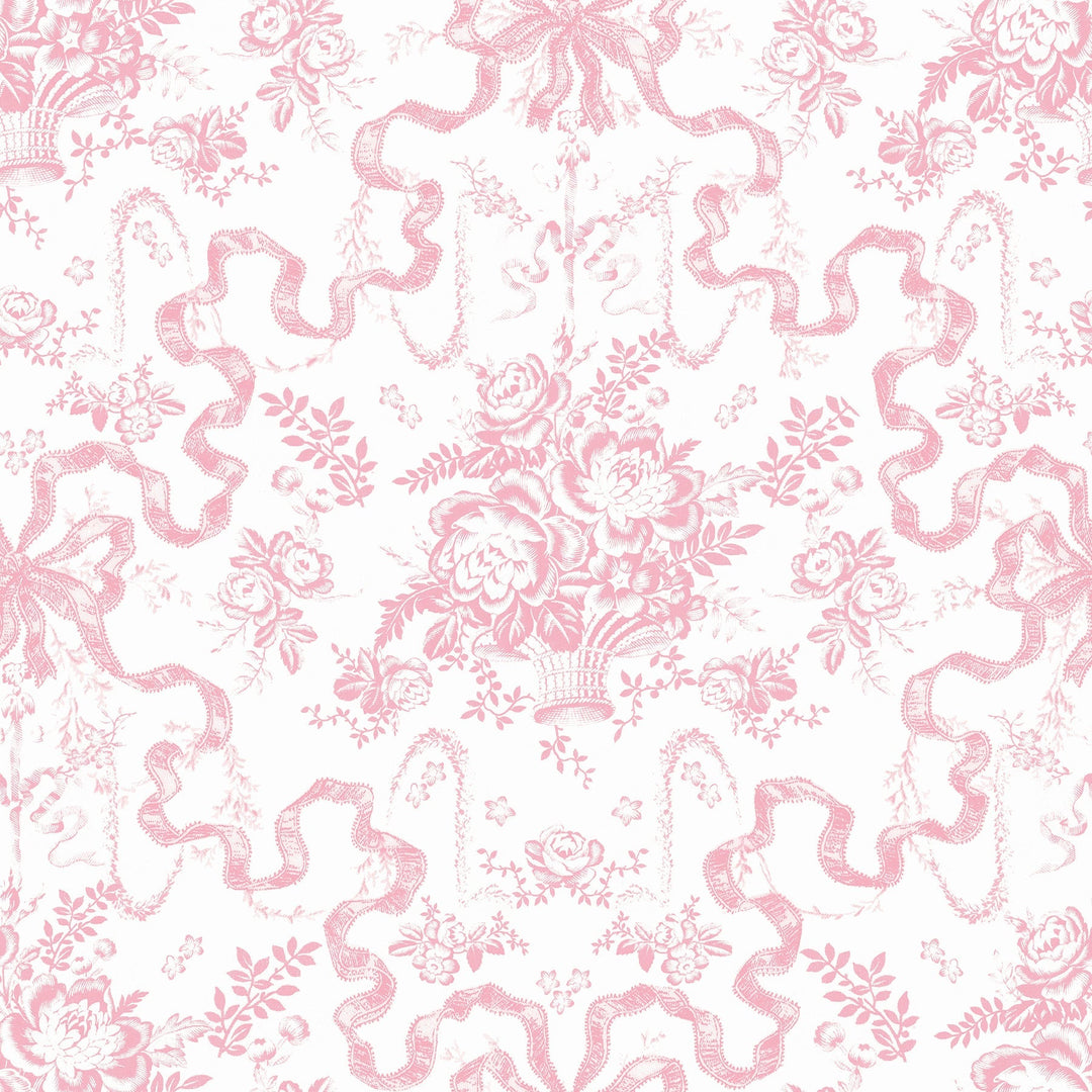 Fairytale Peony Pink Toile Wallpaper by A-Street Prints Designer