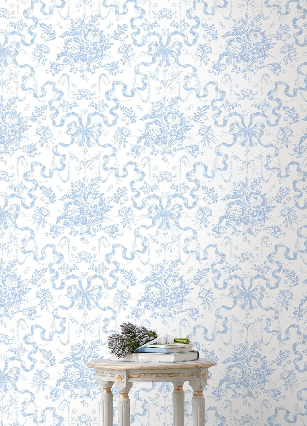 Fairytale Blissful Blue Toile Wallpaper by A-Street Prints Designer