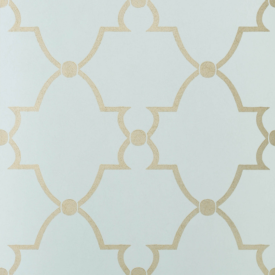 Anna French Wallpaper LUCIAN - Metallic on Robin's Egg