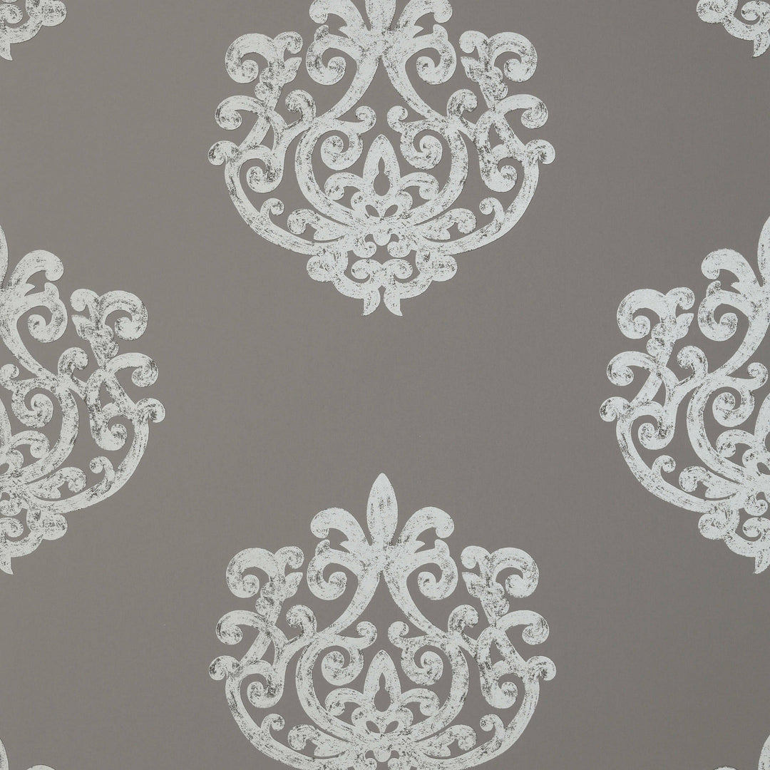 Anna French Wallpaper ARRAN - Metallic on Dark Taupe