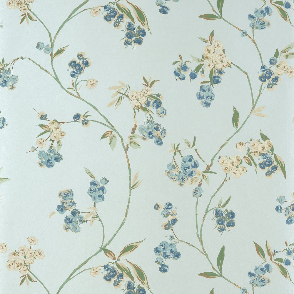 Edo Bloom Blue on Pearl AT16153 by Thibaut Wallpaper Thibaut Wallpaper Edo Bloom Blue on Pearl AT16153Wallpaper SOLEIL TEXTURES Non Woven Wallpaper U.S.A </p><p>Repeat: H: , V: 24  (60.96 cm) 27 in  (68.58 cm) - Fabric Carolina -