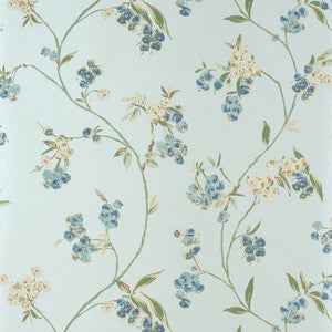 Thibaut Wallpaper Edo Bloom Blue on Pearl AT16153