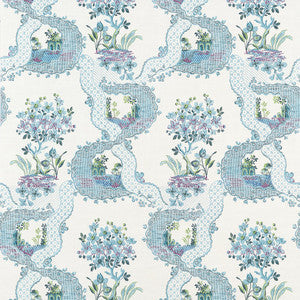 Thibaut Wallpaper Antoinette Blue and Plum AT16157