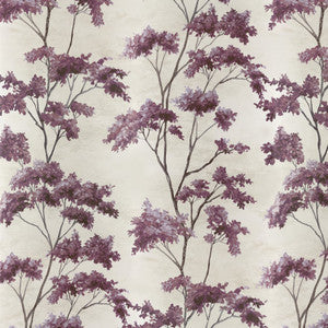 Thibaut Wallpaper Dalton Eggplant on Pearl AT16167