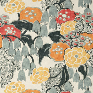 Anna French Wallpaper Laura Coral and Black AT23103