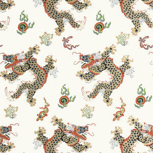 Anna French Wallpaper Dragon Dance Metallic Gold on Neutral AT23183