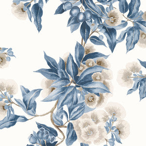 Anna French Wallpaper Camellia Garden Navy and Linen AT24553