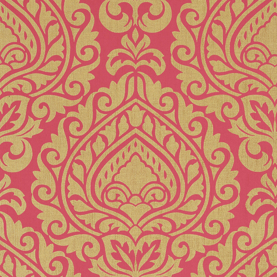 Anna French Wallpaper ANNETTE - Metallic Gold on Pink