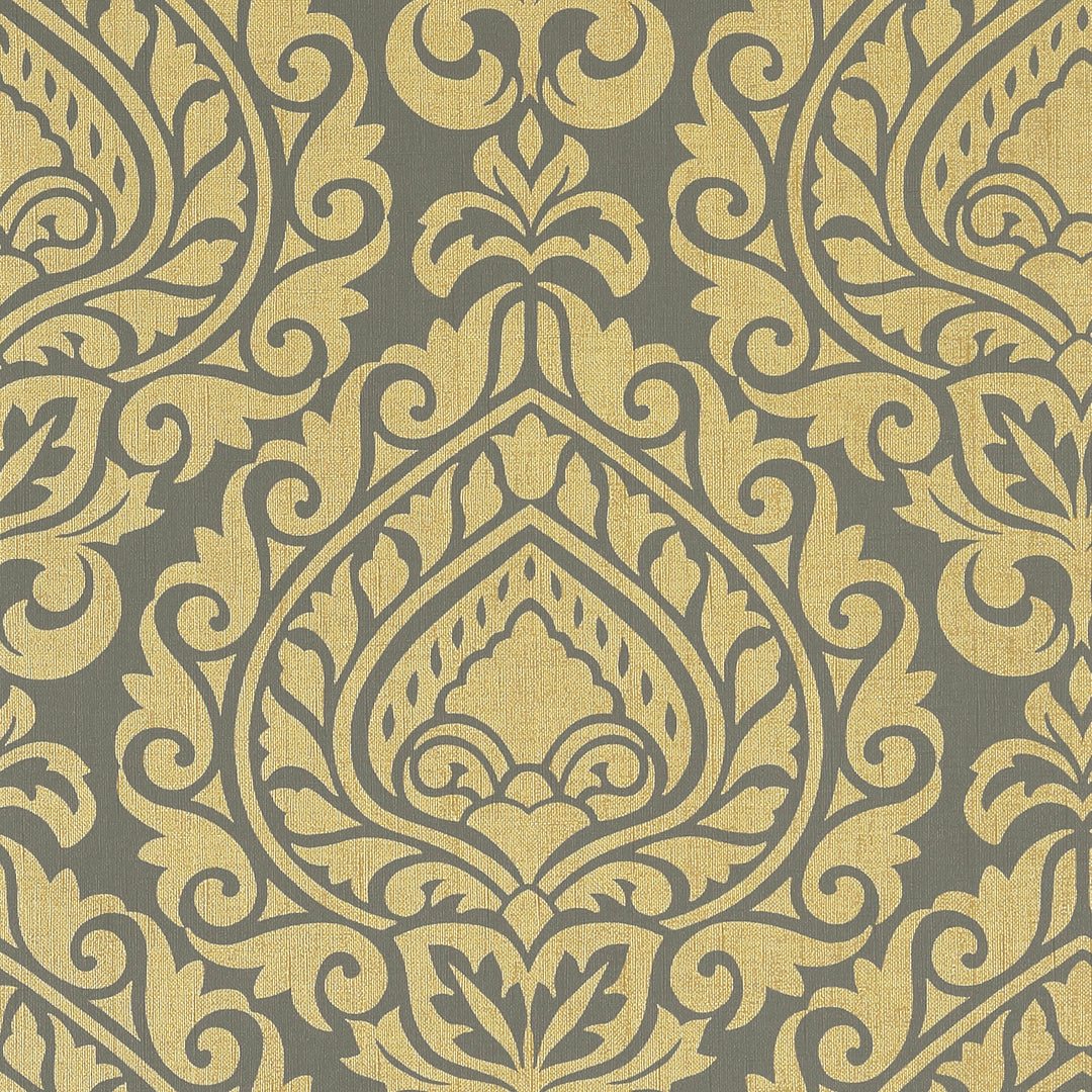 Anna French Wallpaper ANNETTE - Metallic Gold on Smoke