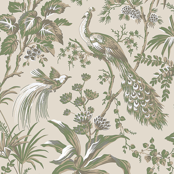 Peacock Toile Green on Natural AT57832 by Anna French Wallpaper Anna French Wallpaper Peacock Toile Green on Natural AT57832Wallpaper Bristol Wallpaper UNITED STATES </p><p>Repeat: V: 36 27 - Fabric Carolina -