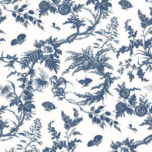 Anna French Wallpaper Newlands Toile Blue AT57837
