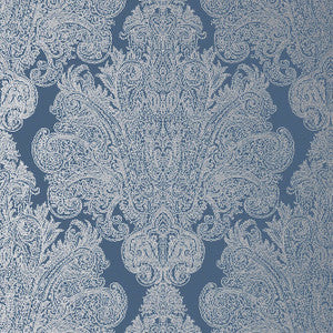 Anna French Wallpaper Auburn Metallic Silver on Navy AT6105