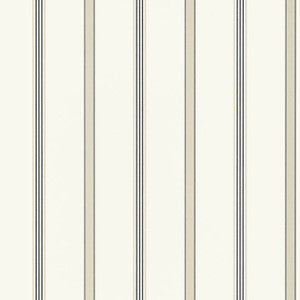 Anna French Wallpaper Dawson Stripe Charcoal and Linen AT6140