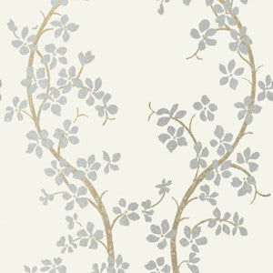 Anna French Wallpaper St. Albans Grove Silver on Cream AT6153