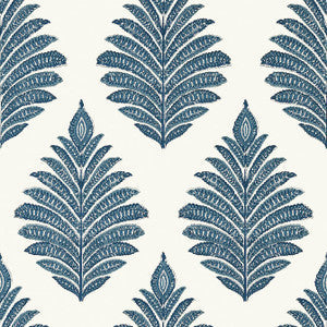 Anna French Wallpaper Palampore Leaf Blue and White AT78725
